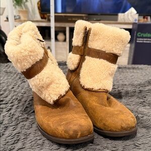Ugg Brown and Cream Shearling Boots